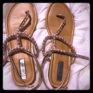 INC size 10 sandals with pearl details
